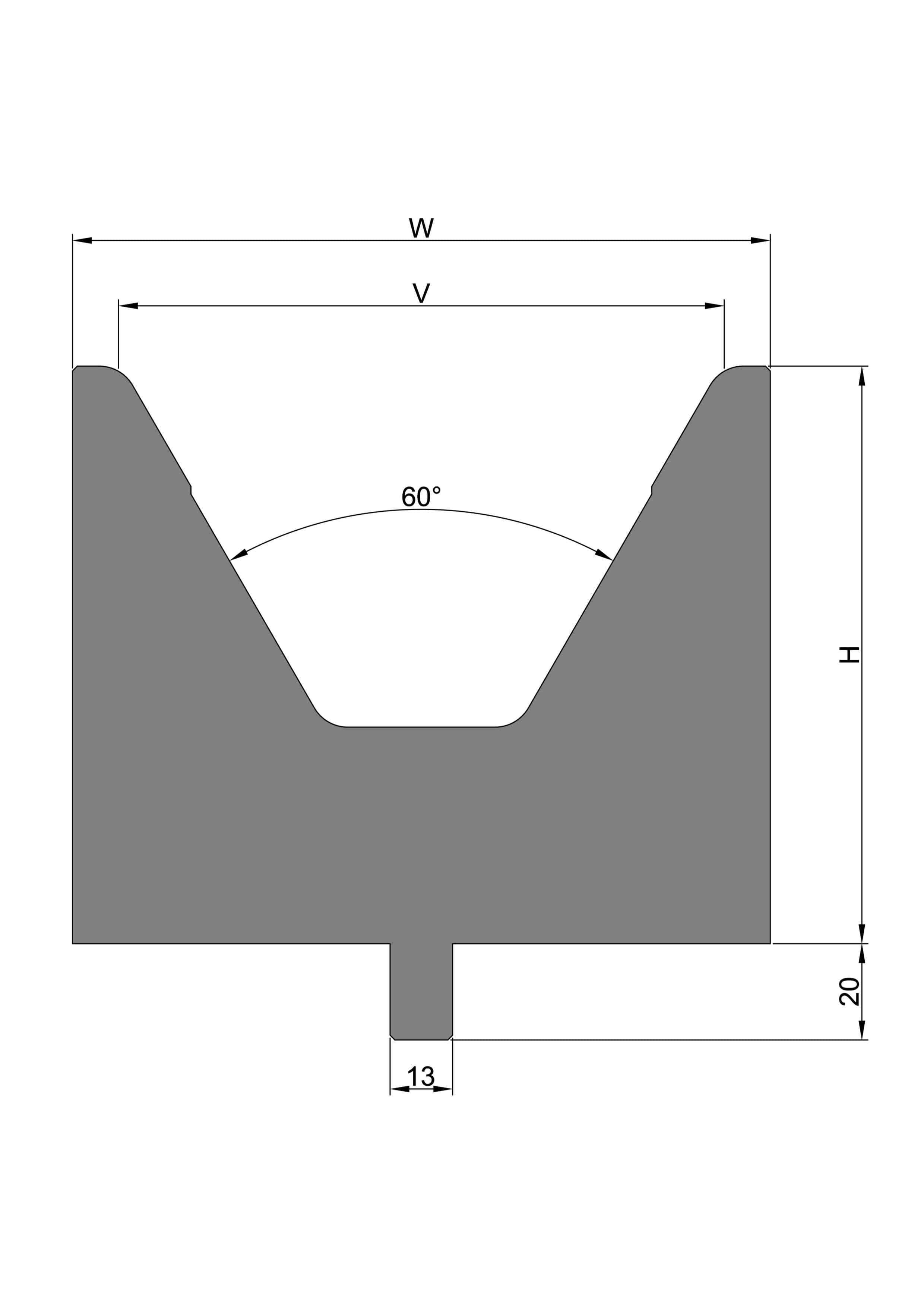 1 'V' Die - 60˚